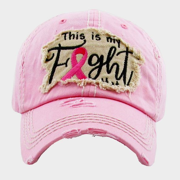 THIS IS MY FIGHT Breast Cancer Awareness Cap/Pink Ribbon Ball Cap - Picture 1 of 1